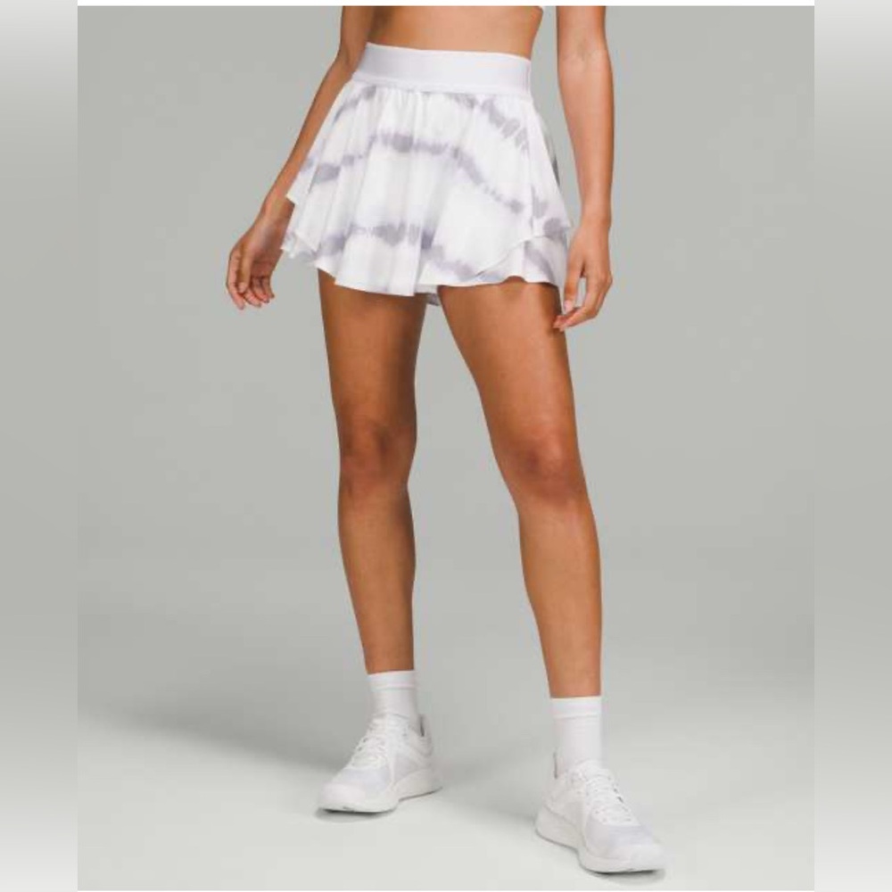 lululemon athletica White and Light Gray Tie-Dye Mini Skirt